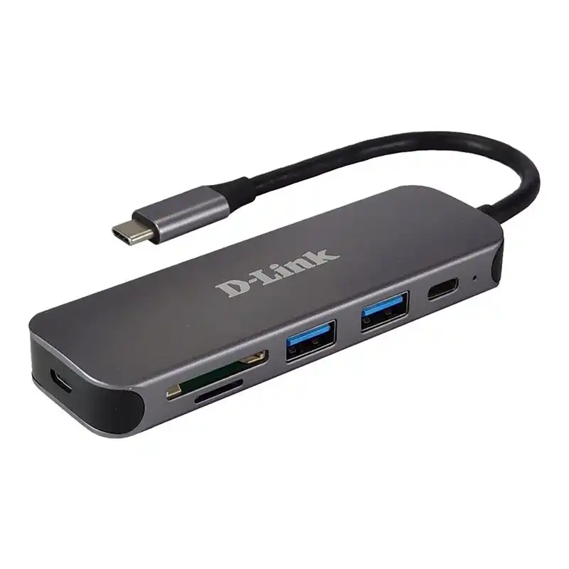 D-Link DUB-2325 - Concentrateur (hub) - avec lecteur de carte - 2 x SuperSpeed USB 3.0 + 1 x USB-C - de ... (DUB-2325/E)_1